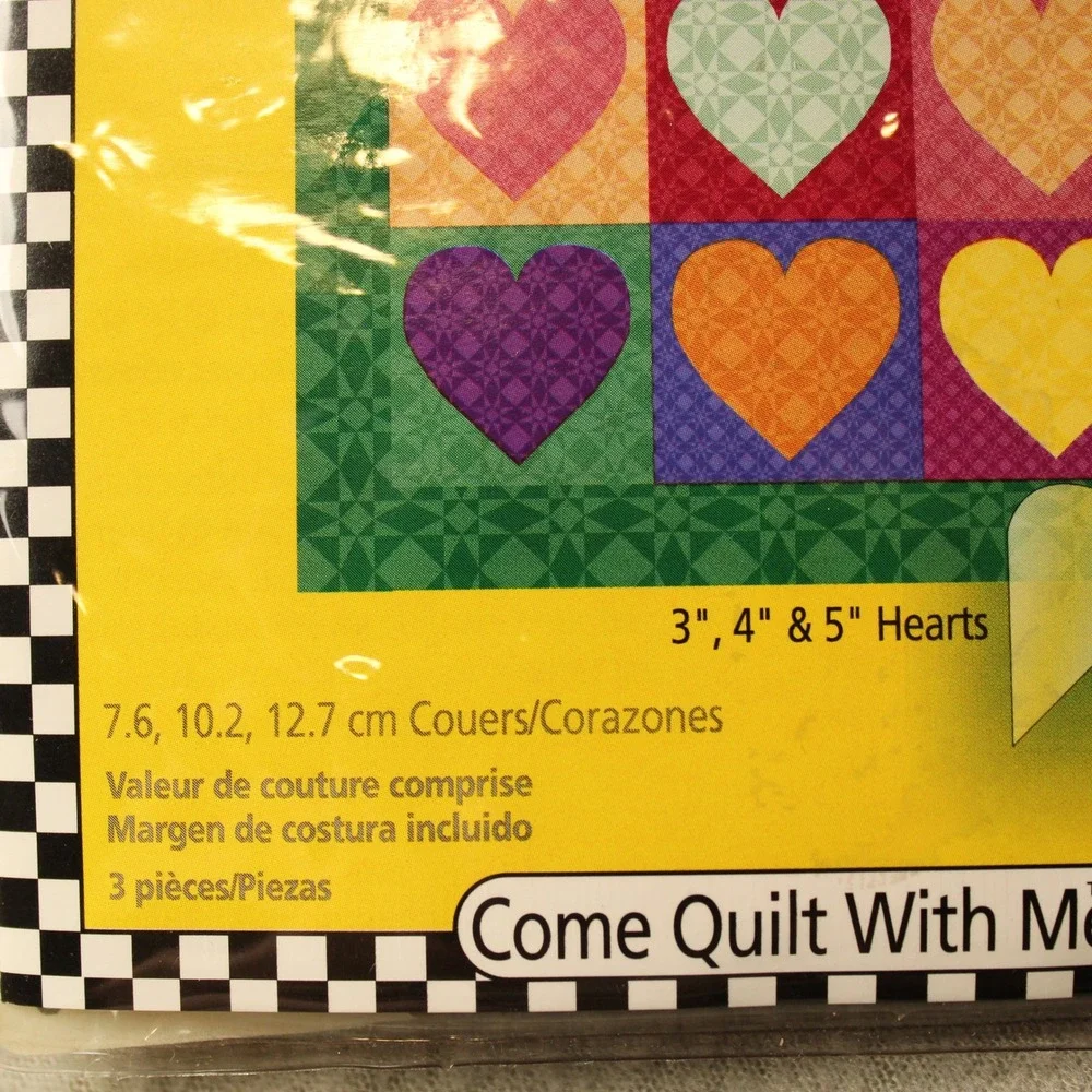 Omnigrid Easy Heart Templates Clear 3pc 2212 Quilting Sewing Craft Tool New